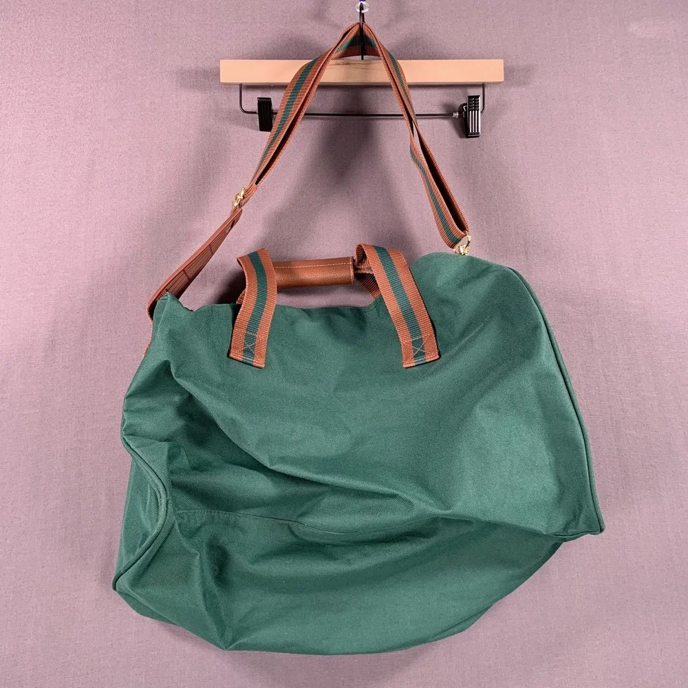 Vintage Ralph Lauren Polo Perfume Duffel Bag Green Brown Canvas Shoulder‎ Strap